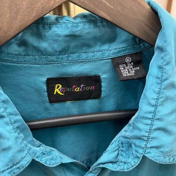 Reputation Long Sleeve Botton down | 100% Silk | Extra Large - Picture 3 of 7